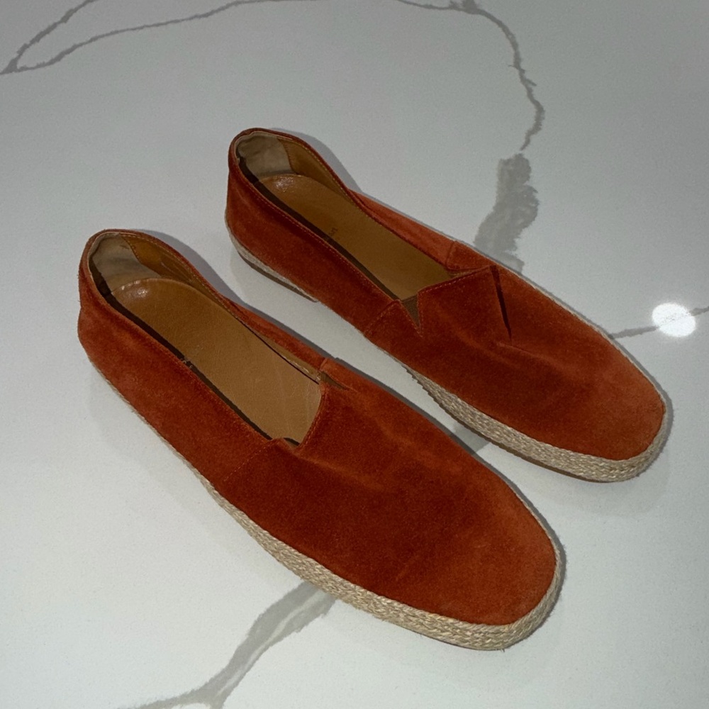 Paul Stuart burnt orange suede espadrilles